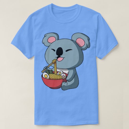 Kawaii Anime Koala Beer Asian Noodles Japans T-shirt (Design voorkant)