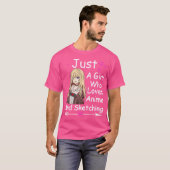 Kawaii anime meisje gewoon een meisje dat houdt va t-shirt (Voorkant volledig)