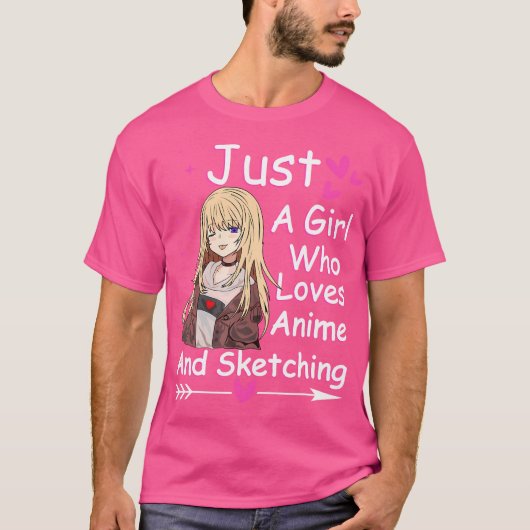 Kawaii anime meisje gewoon een meisje dat houdt va t-shirt (Voorkant)