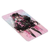 Kawaii Anime Meisje in Roze en Zwarte Jurk Magneet (Rechterzijde)
