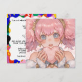 Kawaii anime meisje met hart kaart (Voorkant / Achterkant)