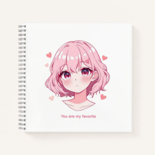 Kawaii Anime Meisje Valentijns Sweatshirt Notitieboek