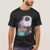 Kawaii Anime Panda Eating Ramen Japans Noodles P T-shirt (Voorkant)