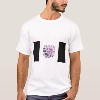 Kawaii Anime Programmeur Meisje T-Shirt | Lieve Co