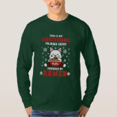 Kawaii Anime Ramen KerstPajama T-shirt (Voorkant)