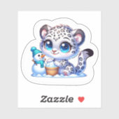 Kawaii Anime Snow Leopard Kid's Sticker (Vel)