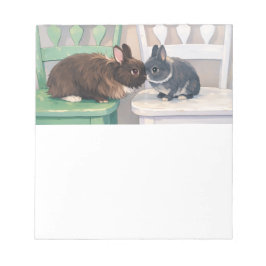 Kawaii Anime Two Bunnies 8.5x11 Notepad Rabbit Art Notitieblok