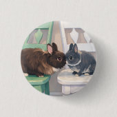 Kawaii Anime Two Bunnies Button (Voorkant)