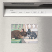 Kawaii Anime Two Bunnies  Cute Magnet (Insitu (Vaatwasser))