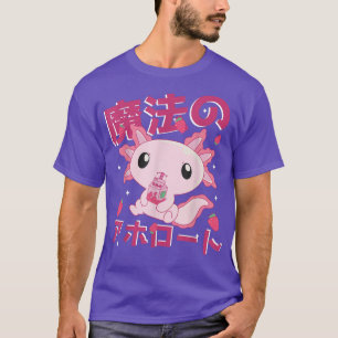 Kawaii Aolotl Strawberry Milk Shake Japanse Anime T-shirt