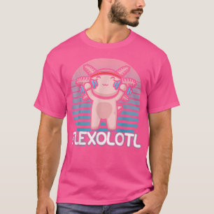 Kawaii Aolotl Weight Lifting Funny Workout Gym Fle T-shirt