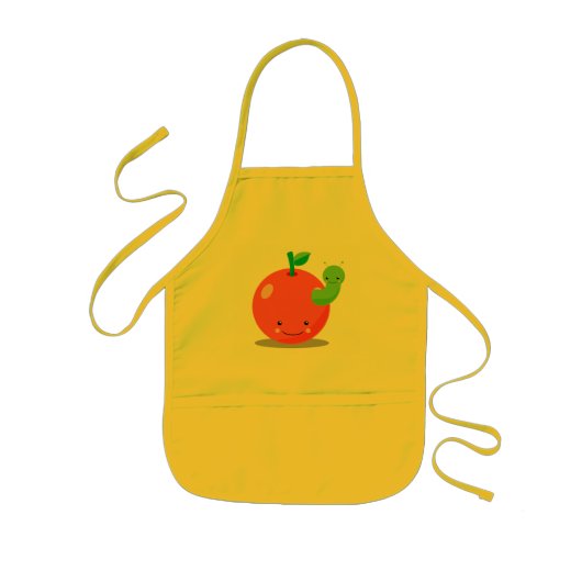 kawaii appel apron kinder schort (Voorkant)