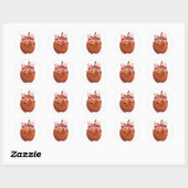 Kawaii appel cadeau ronde sticker (Vel)