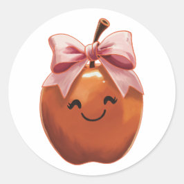 Kawaii appel cadeau ronde sticker