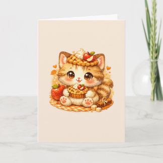 Kawaii Appeltaart Kitty – Knus herfst dessert Kaart