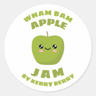 Kawaii Apple Jam Ronde Sticker
