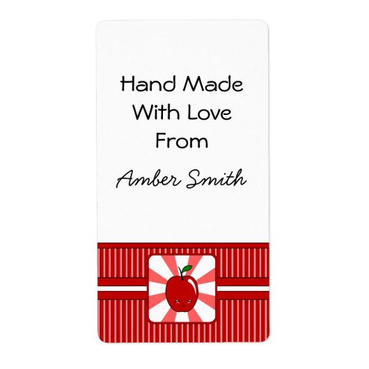 Kawaii Apple (jongen) Etiket (Voorkant)