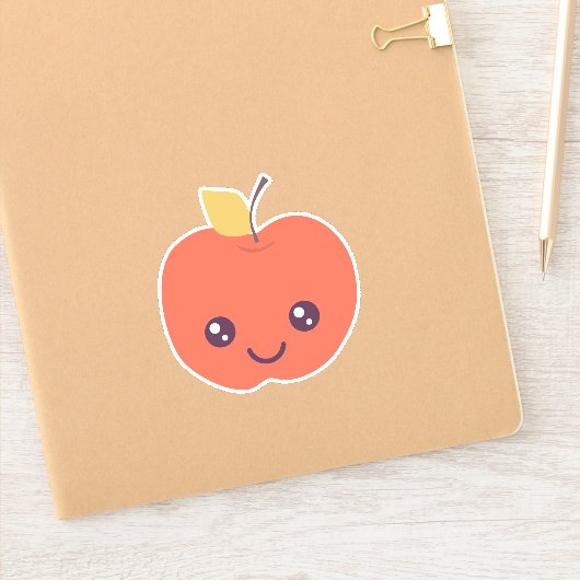 Kawaii Apple Kiss-Cut Vinyl Sticker (Notitieboek)