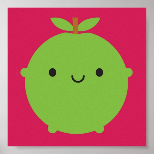Kawaii Apple Poster (Voorkant)