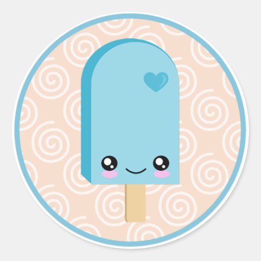 Kawaii Aqua Blue Popsicle Stickers (Voorkant)