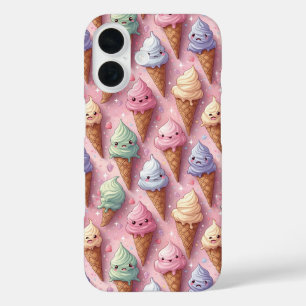 Kawaii Art Ice Cream Cones iPhone 16 Hoesje