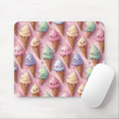 Kawaii Art Ice Cream Cones Muismat (Met muis)
