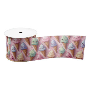 Kawaii Art Ice Cream Cones Satijnen Lint