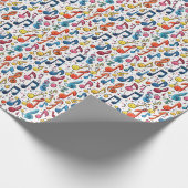 Kawaii Art Musical Notes Abstract Cadeaupapier (Hoek)