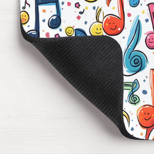 Kawaii Art Musical Notes Abstract Muismat (Hoek)