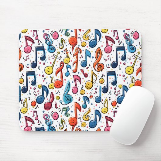 Kawaii Art Musical Notes Abstract Muismat (Met muis)