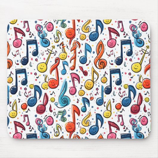 Kawaii Art Musical Notes Abstract Muismat (Voorkant)