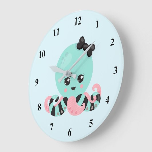 Kawaii Art Octopus Design Grote Klok (Hoek)
