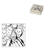 Kawaii Art Supplies Rubberstempel (Gestempeld)