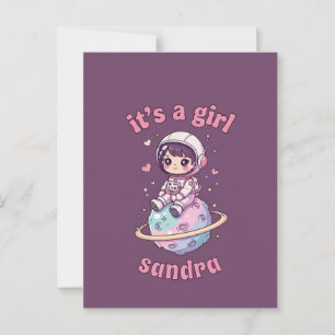 Kawaii Astronaut Het is een meisje Briefkaart