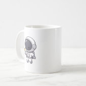 Kawaii Astronaut Holding Star Mug Koffiemok (Voorkant links)