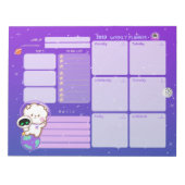 Kawaii Astronaut in Universe Weekly Planner Notitieblok (Voorkant)