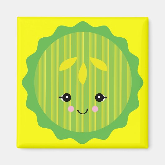 kawaii augurk schijfje magneet (Voorkant)
