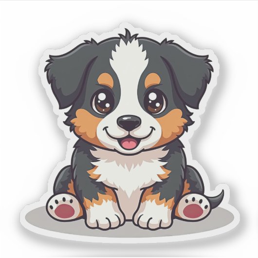 Kawaii Aussie Shepherd Puppy – Sleepy Pose Sticker