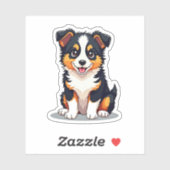 Kawaii Aussie Shepherd Puppy – Sleepy Pose Sticker (Vel)