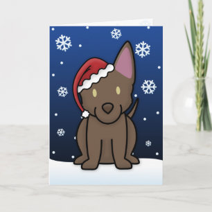 Kawaii Australian Kelpie kerstkaart Feestdagen Kaart