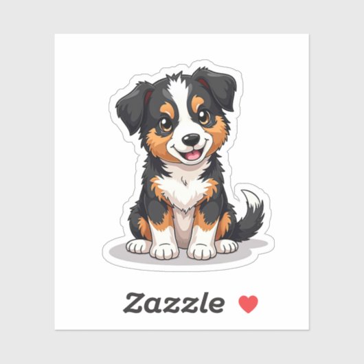 Kawaii Australian Shepherd Puppy – Hartogen Sticker (Vel)