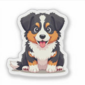 Kawaii Australian Shepherd Puppy – Hartogen Sticker (Voorkant)
