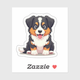 Kawaii Australian Shepherd Puppy – Hartvormige Oge Sticker