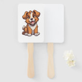 Kawaii Australische Herder Puppy Handwaaier (Voorkant en achterkant)