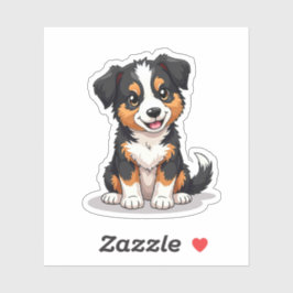 Kawaii Australische Herder Puppy – Hart Ogen Sticker