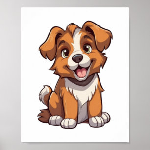 Kawaii Australische Herder Puppy Poster