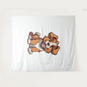 Kawaii Australische Herder Puppy Wandkleed (Voorkant (horizontaal))
