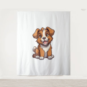 Kawaii Australische Herder Puppy Wandkleed