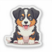 Kawaii Australische Herdershond Puppy – Hart Ogen Sticker (Voorkant)
