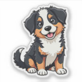 Kawaii Australische herdershond puppy-sticker met  Sticker (Voorkant)